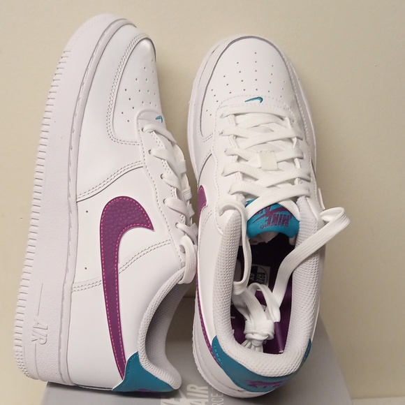 Nike Air Force 1 /White-Hyper Pink-Aquamarine-Viotech/ 6Y=7.5W /FV5948-108 - Picture 7 of 15